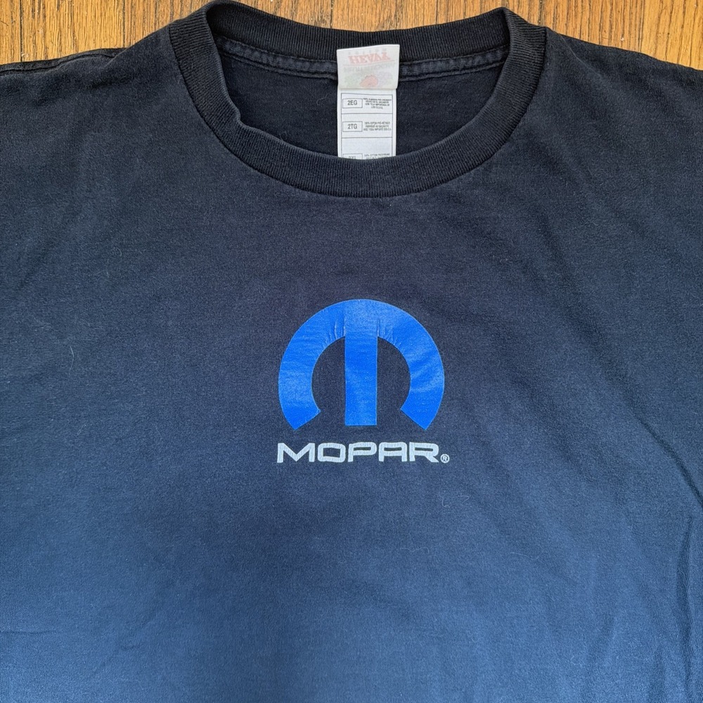 Vintage 90s-Y2K Mopar Graphic T-shirt Mens 2XL Black Logo Racing Dodge Cuda Tee